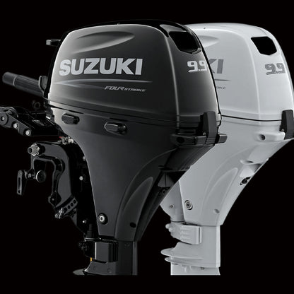 Suzuki DF9.9A 4-stroke 9.9HP outboard motor, portable and reliable, available at Warren Hay Marine Whangārei