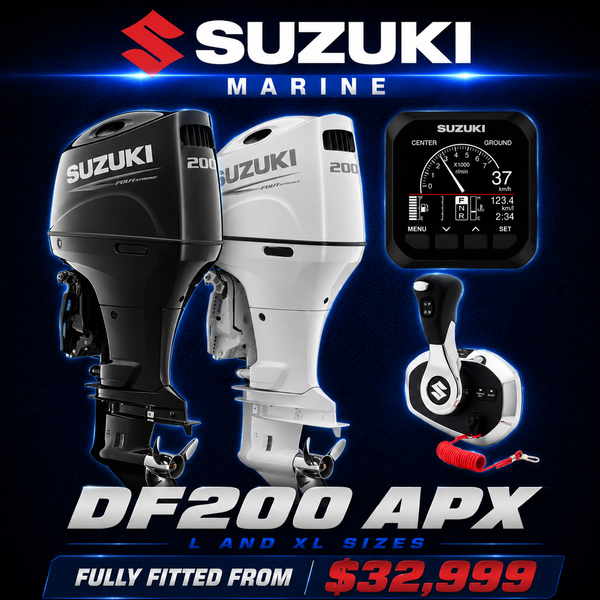 Suzuki DF200 APX digital outboard, Warren Hay Marine, Whangarei