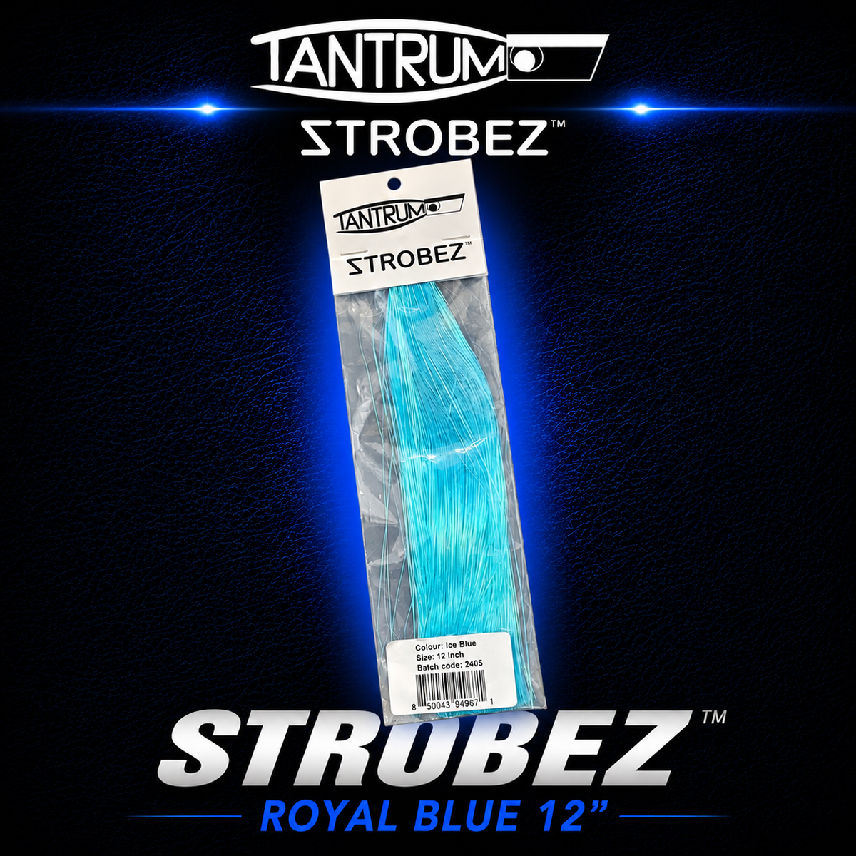 Tantrum Strobez Royal Blue 12 inch replacement game fishing lure skirt