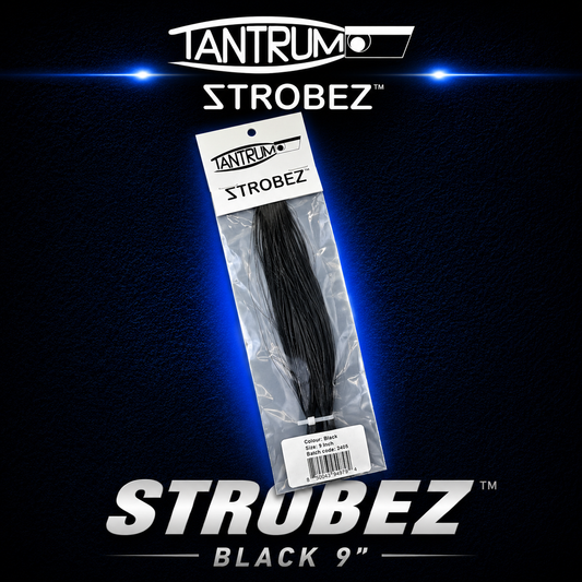 Tantrum Strobez 9-inch Black game fishing lure skirts.