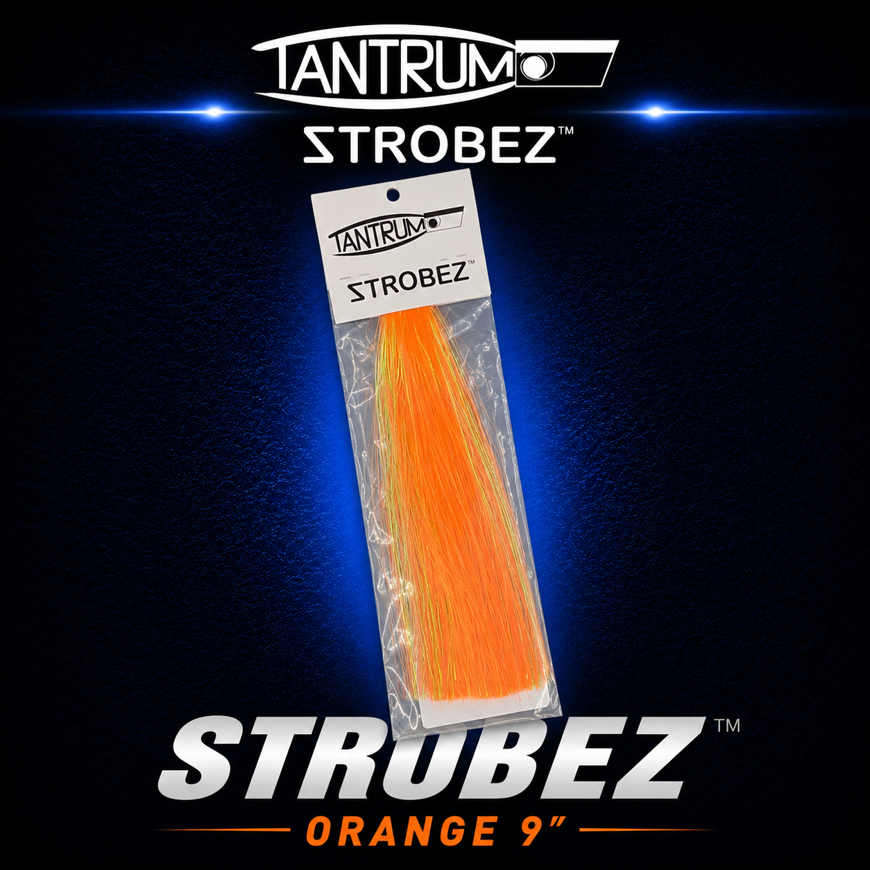 Tantrum Strobez 9-inch Orange game fishing lure skirts.