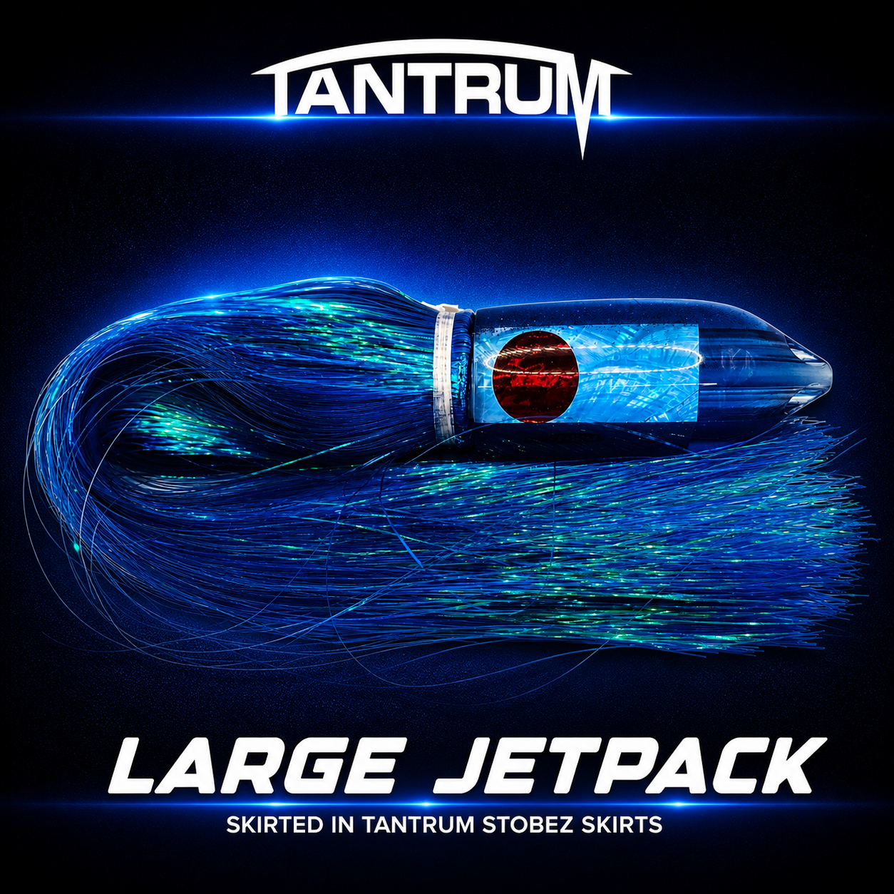 Tantrum Dark Blue Large Jetpack Royal Blue Pearl Strobez skirted lure NZ