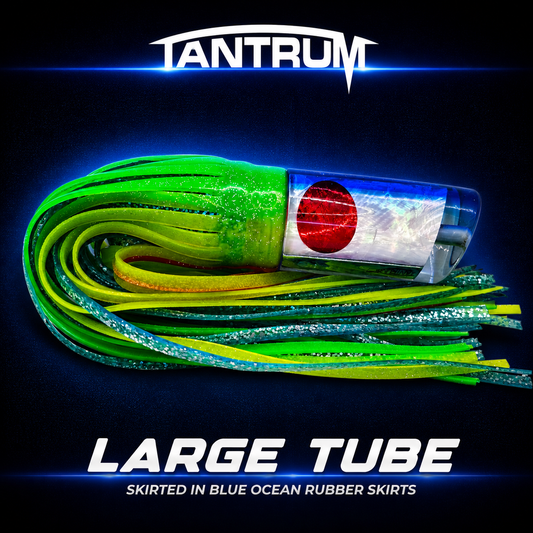 Tantrum Dark Blue Large Tube | green-yellow over blue ocean skirts