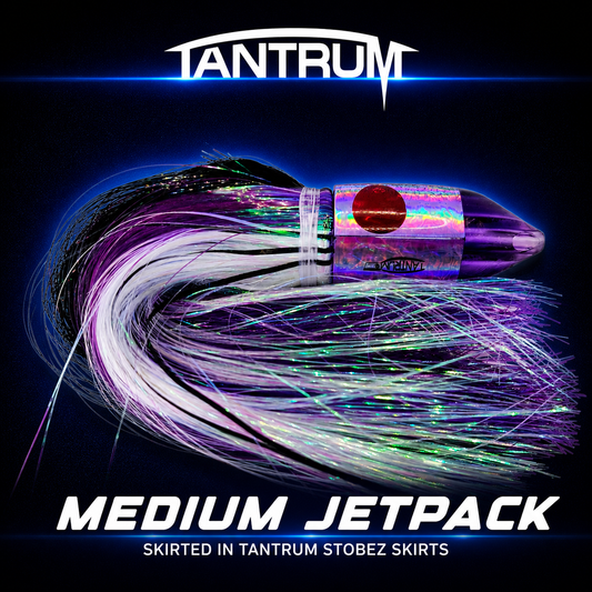 Tantrum Dark Blue Medium Jetpack Black Purple Pearl Strobez skirted lure NZ