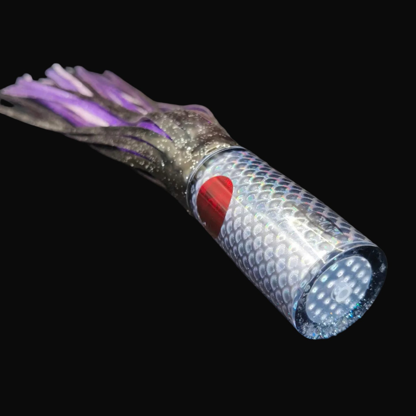 Tantrum Medium AMN trolling lure black head with black over purple blue ocean rubber skirts (310mm) game fishing lure