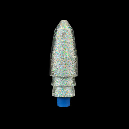 Tantrum Lures Medium Bullet Head in Clear and Silver – Kona-made lure head only, available at Warren Hay Marine.