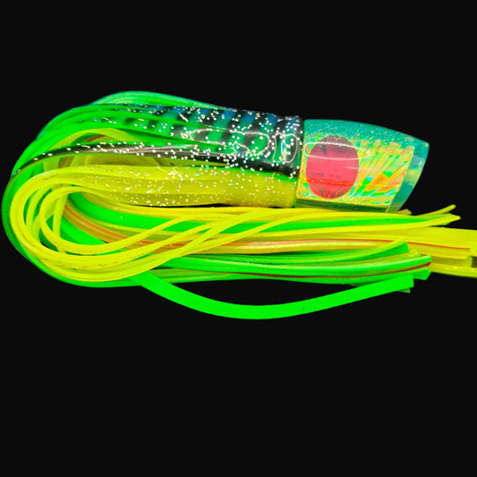 Tantrum TTS Medium Bandit Game Fishing Lure – Fluoro Yellow with Green/Yellow Skirts (VAN)