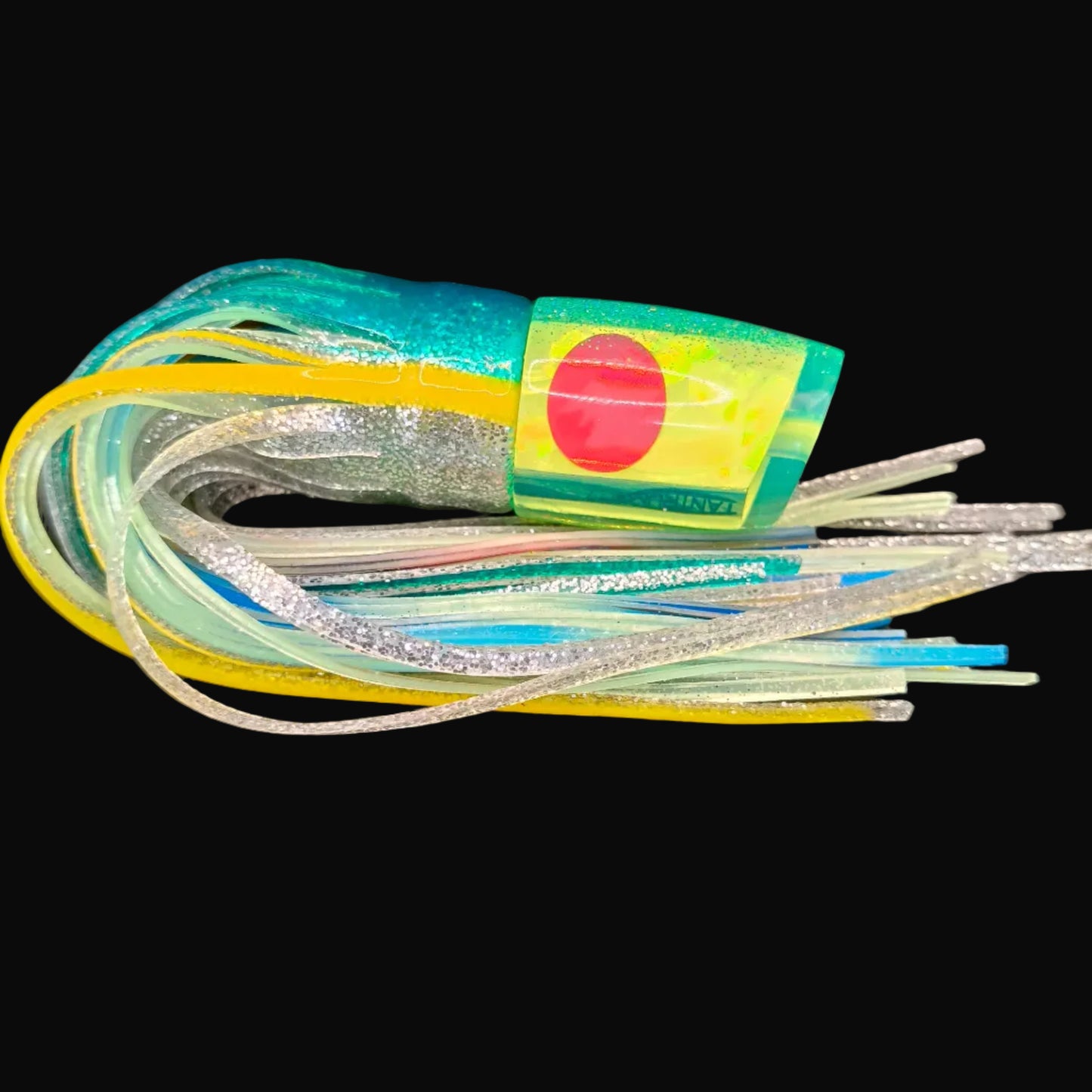 Tantrum TTS Small Bandit Game Fishing Lure – Fluoro Yellow with Green/Silver over Lumo Skirts (VAN)