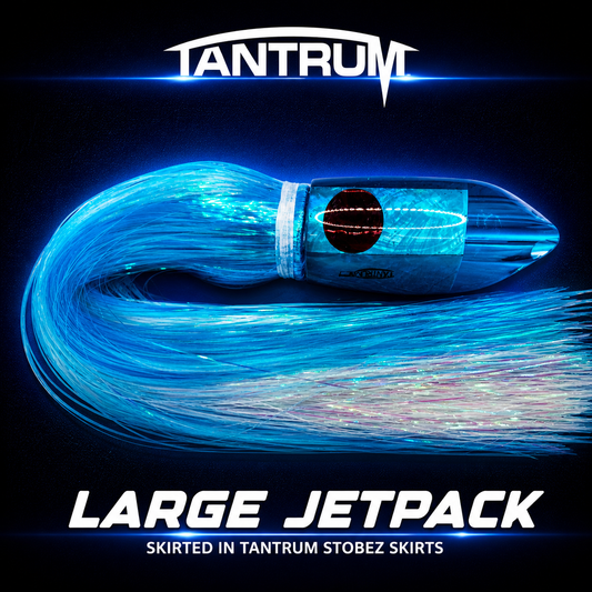 Tantrum Light Blue Large Jetpack Ice Blue Pearl Strobez skirted lure NZ