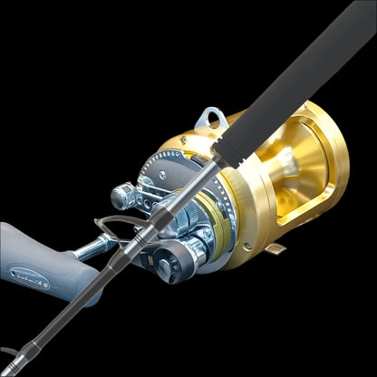 Shimano Tiagra WLRS 50 big-game lever-drag reel, gold anodized, two-speed gearing, hydrothermal drag"
