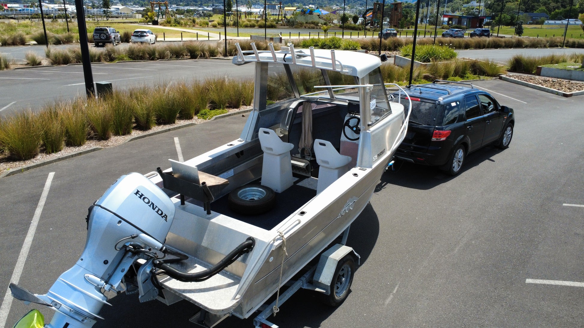 Used boat for sale, Fyran 575 pursuit, 90hp honda fourstroke outboard.