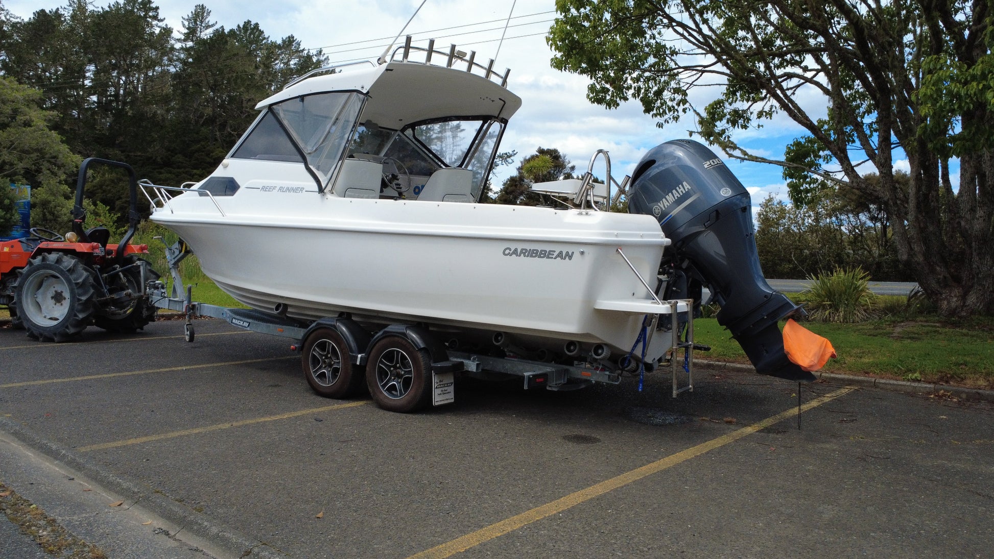 Caribbean C21 Reef Runner on Mackay trailer – port side view