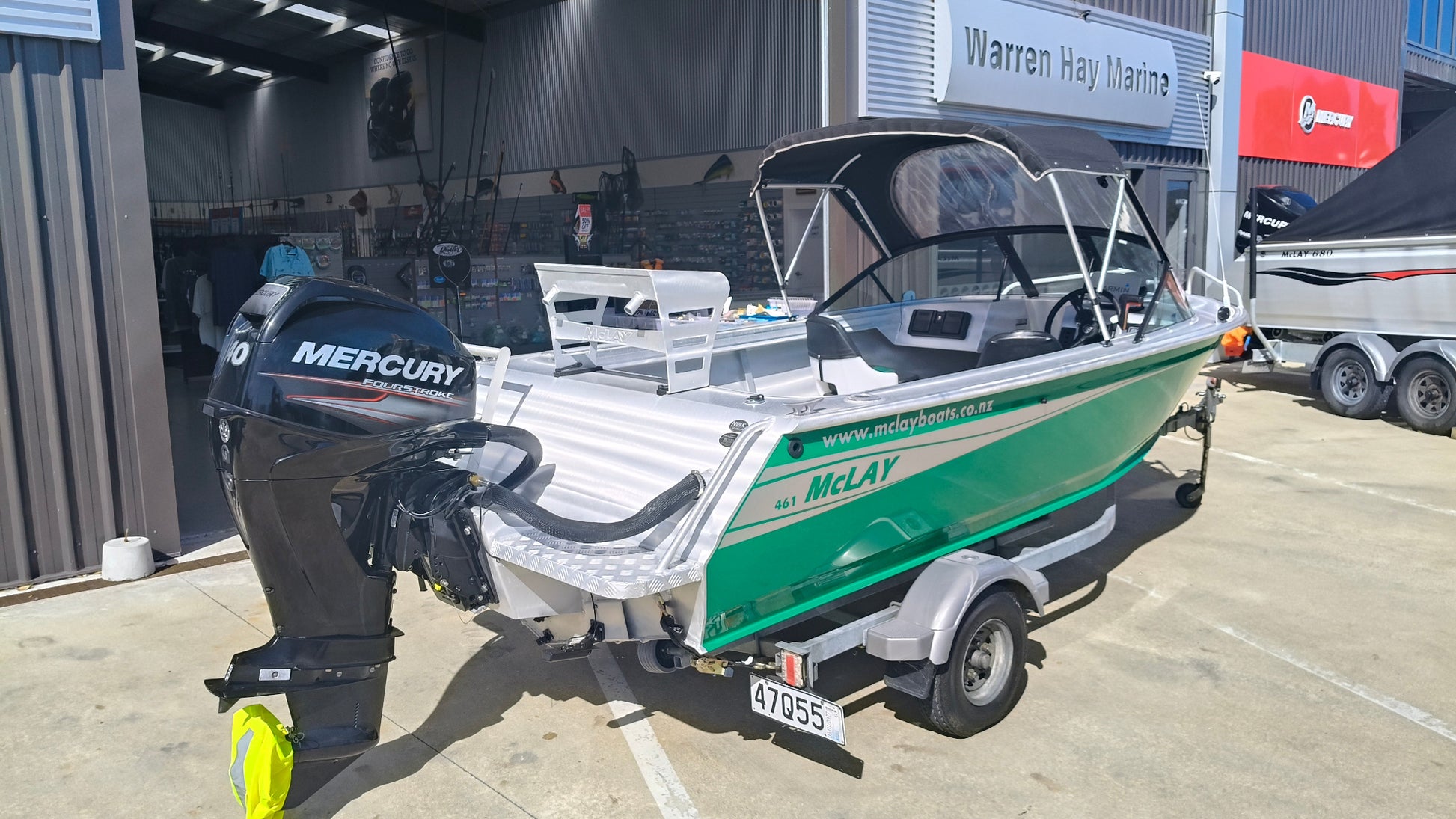 Near new low hour McLay 461, mercury 40hp outboard, toko Trailer ready to go for summer