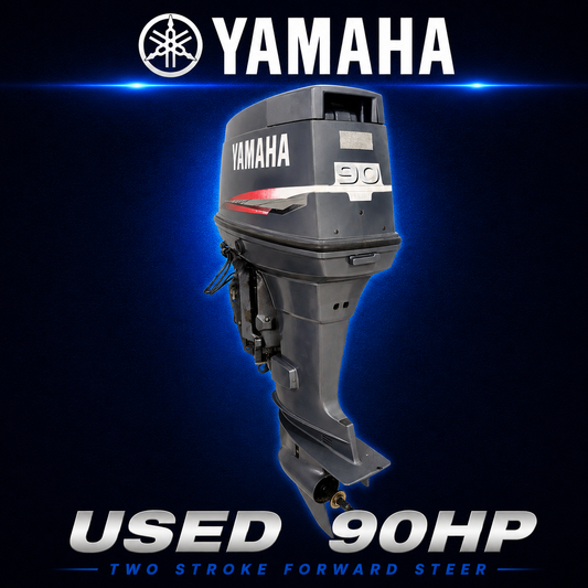 Used Yamaha 90hp two stroke forward steer outboard motor