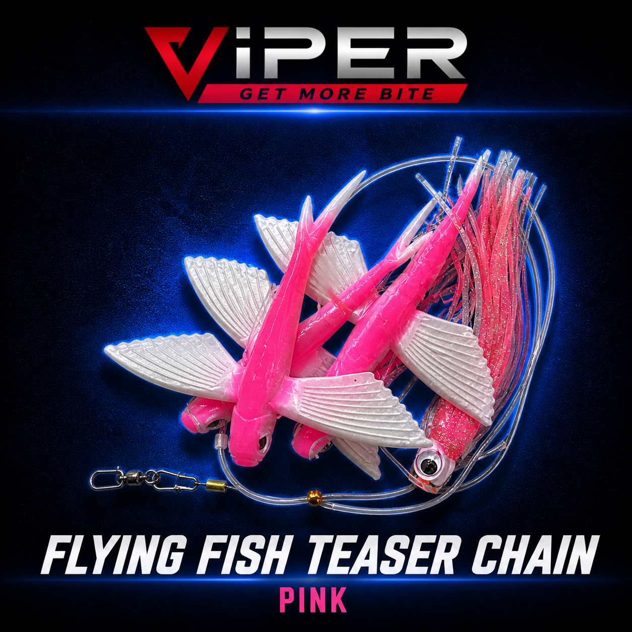 Viper Flying fish teaser chain. surface noise for raising pelagic fish, tuna and marlin
