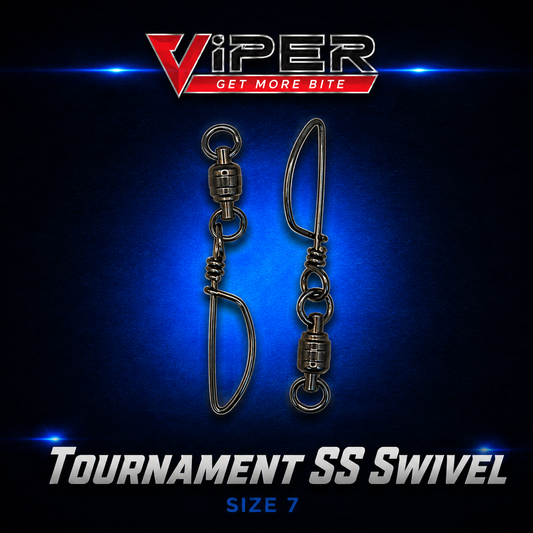 Viper Tournament Stainless Steel Swivel Size 7 heavy-duty snap swivels for offshore and game fishing.