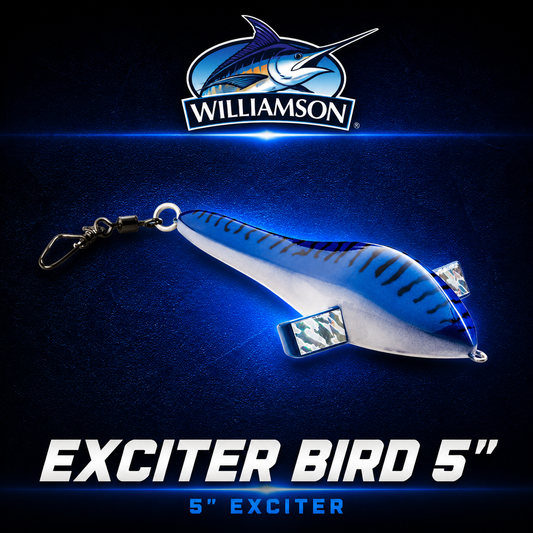 Williamson blue 5 inch excitor bird, ideal for marlin and tuna. 