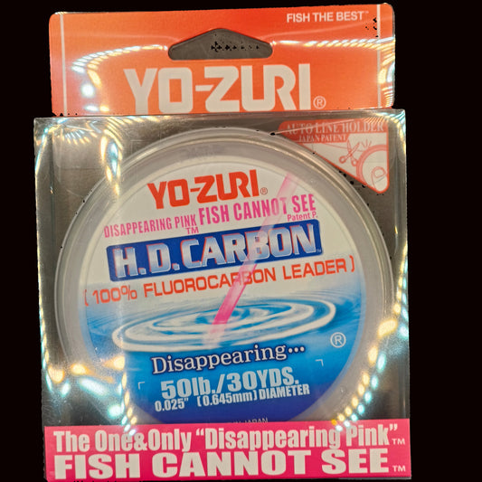 Yo-Zuri HD Carbon Leader 60lb 30yd spool Disappearing Pink