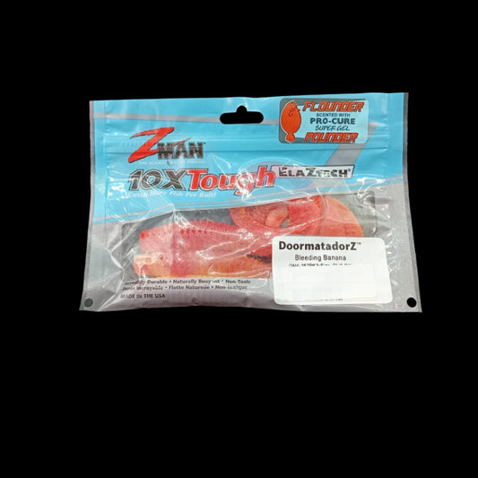 Z-Man DoormatadorZ 6-inch softbait in Bleeding Banana colour – yellow body with red tail, ideal for snapper 