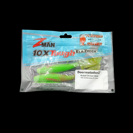 Z-Man DoormatadorZ 6-inch Nuked Chicken Glow softbait