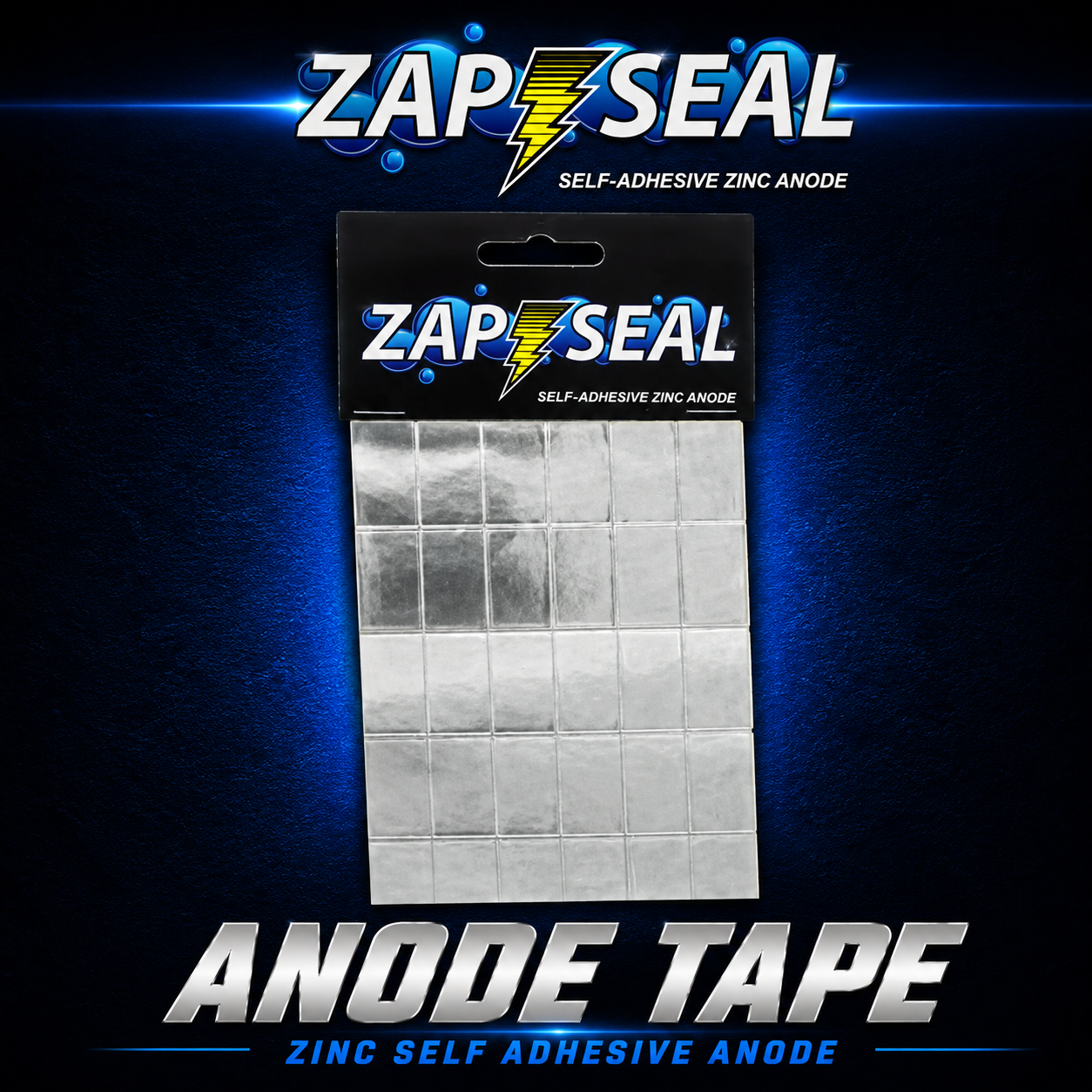 Zap Seal Self-Adhesive Zinc Anode Tape for marine corrosion protection and galvanic protection for Hooks