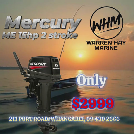 Mercury 15HP 2 Stroke Outboard 15″ - 20"