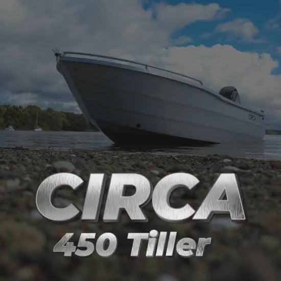 Circa 450 Tiller Steer Boat on DMW galvanised trailer – 40hp Mercury 4 stroke, walk through Video 