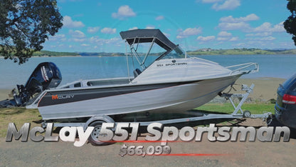Mercury 90hp 4-stroke outboard on McLay 551