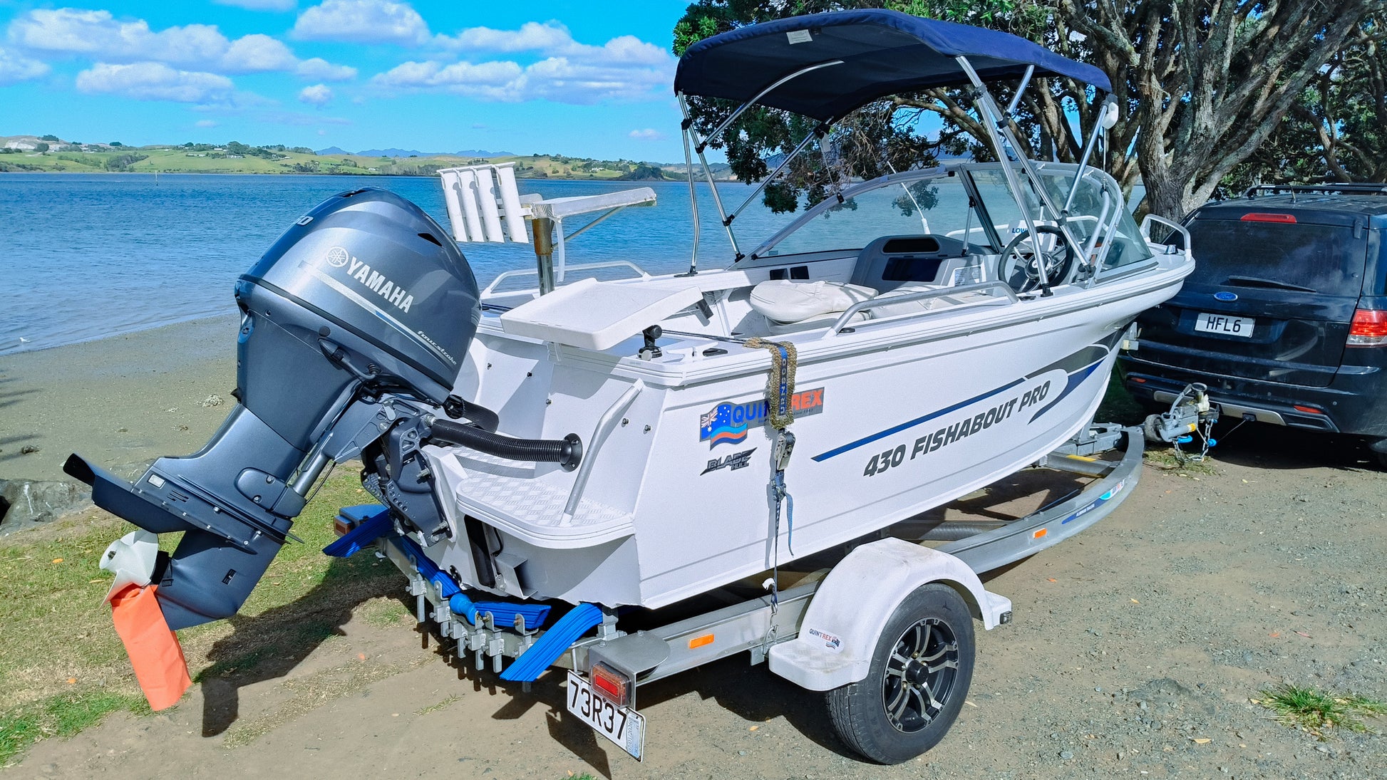 Used boat, quintrex 430 fishabout alloy fishing baoat